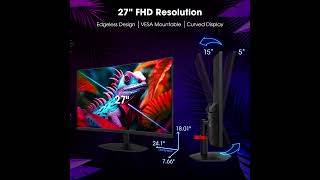 Sceptre C275WFW100T Curved 27quot Gaming Monitor Review  1500R 100Hz 1ms Response Time [upl. by Eilatam]