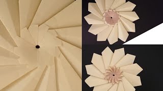 Origami Sunflower 12petal Flower 折纸向阳花 [upl. by Carbo296]