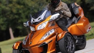 2014 CanAm Spyder Roadster RT First Ride  MotoUSA [upl. by Beutner]