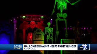 Cape Coral’s ‘Terror on 20th’ haunted display returns collecting food donations to combat hunger [upl. by Elocin850]