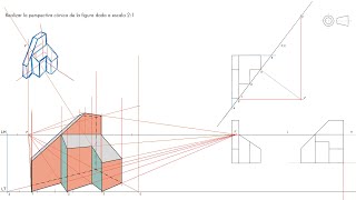 Perspectiva Cónica de una Pieza dadas sus Vistas Ortogonales Sistema americano [upl. by Rauscher]