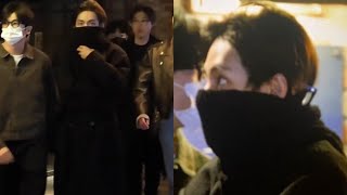 V Hides His Face As He Steps Out For Movie Date With Park Seo Joon  Park Hyung Sik [upl. by Eniawtna]