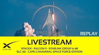 SpaceX  Falcon 9  Starlink 668  SLC40  Cape Canaveral SFS  Space Affairs Live [upl. by Ladnik]