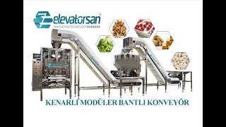 PLASTİK MODÜLER KENARLIKLI KONVEYÖR  PLASTIC MODULAR SIDEWALL BELT CONVEYOR [upl. by Ahrat]