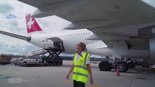 PilotsEYE tv Zurich Miami SWISS LX64 Airbus A330300 Push Back at Zurich Airport [upl. by Hadihsar]