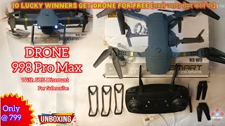 Drone 998 Pro Max Unboxing and Detail Review Best Drone unboxing tech gadgets daily gadget [upl. by Iilek]