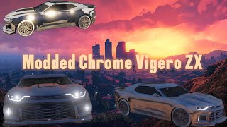 Sliding Modded Vigero ZX Around Los Santos  No Crashing  Modded Chrome Color GTA Online [upl. by Jarrid876]