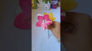 Plastic wrap വെച്ച് flowers ഉണ്ടാക്കാം  VcanCraft [upl. by Anaud]