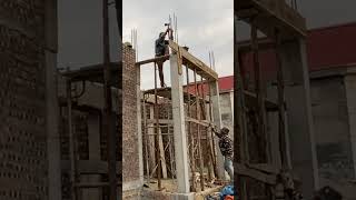 Building a house wall using manual techniques  Classical construction techniques  Building a house [upl. by Lawlor]