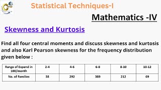 Find all four central moments and discuss skewness and kurtosis [upl. by Nobell]