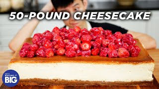 I Made A Giant 50Pound Cheesecake • Tasty [upl. by Nahtal]