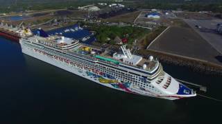 Norwegian Jewel in Puerto Quetzal Guatemala via drone [upl. by Reynolds]