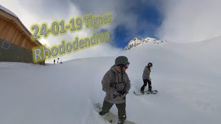 Snowboarding  Tignes Rhododendron January 24 [upl. by Lauritz]