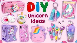 14 DIY  CUTE UNICORN IDEAS  Unicorn School Supplies  Room Decor and more… [upl. by Icat]