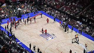 Chris Boucher of Toronto Raptors addresses Montreal crowd prior to game vs Washington Wizards 106 [upl. by Libyc]