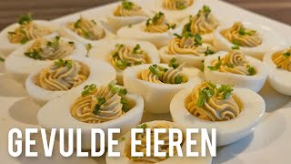 Gevulde eieren maken Kerstdagen receptmaking deviled eggs Christmas recipe [upl. by Fillbert]