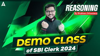 SBI Clerk Reasoning 2024  Demo Class  Reasoning By Shubham Srivastava [upl. by Hullda]