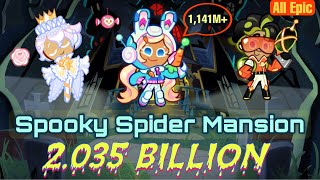 CookieRun OvenBreak  Spooky Spider Mansion 2035B Pink Choco 1141B Full Run 4th Place  GPZ [upl. by Aisiat]