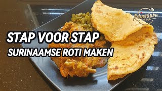 Stap voor Stap Surinaamse Roti maken  Surinaamse Roti gevuld met aardappelen 🇸🇷 [upl. by Marcille742]