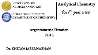 Undergraduate Studies 1st yearArgentometric Titration Part 1 [upl. by Derf]