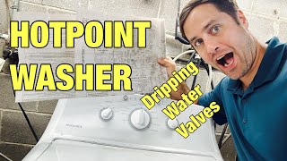 GE made Hotpoint washer diagnostic codes  Running test mode  Bad dripping water valves [upl. by Ahsyen]