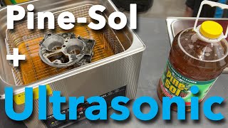 SHOOTOUT Ultrasonic Cleaner Filled With PineSol Vs a PineSol Soak to Clean Carburetor Parts [upl. by Lynn]