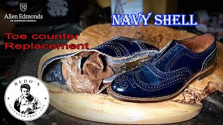 Allen Edmonds Cambridge Shell cordovan Toe counter replacement [upl. by Wolpert]