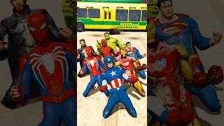 CAPTAIN AMERICA SAVES ALL AVENEGERS FROM SUPER VILLAINS shorts spiderman [upl. by Lajes]