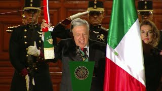 Mexican presidents first El Grito kicks off Independence Day celebrations  AFP [upl. by Enoed341]