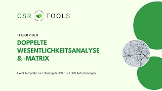 Excel Template für die Doppelte Wesentlichkeitsanalyse CSRDESRS  Teaser Video [upl. by Ysak]