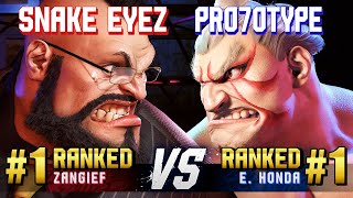 SF6 ▰ SNAKE EYEZ 1 Ranked Zangief vs PRO7OTYPE 1 Ranked EHonda ▰ Ranked Matches [upl. by Retse636]