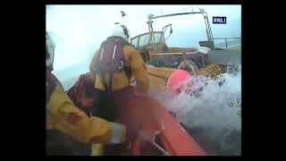 Rescue at Sea RNLI Lifeboat Team Rescues Fisherman and Runaway Boat [upl. by Mcleroy]