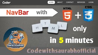 How to create a Navigation Bar using HTML and CSS  navigation bar in HTML and CSS [upl. by Bergin]