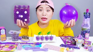 Purple Food Giant Jelly Candy Mukbang DONA [upl. by Noakes267]