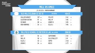 Millfield School CC Meyers XI Jamboree Team v Old Millfieldian CC 1st XI [upl. by Cadel]