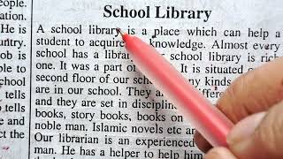 your school library  my school library paragraph [upl. by Ajssatan]