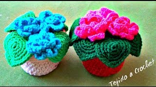 MACETA TEJIDA A CROCHET PASO A PASO EN ESPAÑOL   TUTORIAL FACIL Y RAPIDO [upl. by Bashemath]