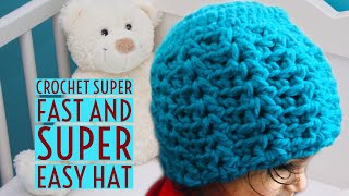 Crochet kids hat with bulkychunky yarn6 to 8 years  English version [upl. by Assehc]