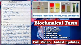 Biochemical Tests  Catalase Coagulase Citrate utilization Indole Oxidase Methyl Red Urease [upl. by Ainos174]