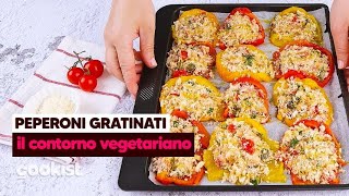 Peperoni gratinati al forno il contorno vegetariano colorato e saporito [upl. by Inalaehon]