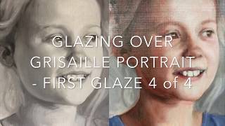 4 of 4 glazing over grisaille portrait first glaze oil painting demonstration  voiceover [upl. by Alam]