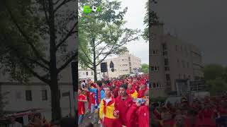 Hungarian and Italian fans singing Auslander Raus at the euro2024 fans shorts [upl. by Darrell]