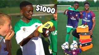 Surprising A Kid With His DREAM 100 Football Boots LIFE CHANGING [upl. by Enenaj]