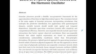 Non Separable Covariance Kernels for Spatiotemporal Gaussian Processes Based on a Hybrid Spectral Me [upl. by Htiaf765]