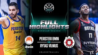 Peristeri bwin v Rytas Vilnius  Full Game Highlights  BasketballCL 202324 [upl. by Ladnik495]