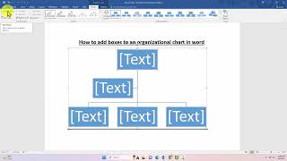 How to add boxes to an organizational chart in word [upl. by Joselow]