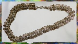 How to Make A Silver Wire Necklace Egyptian Link Part 2 [upl. by Anagrom]