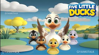 Five Little Ducks  Popular Nursery Rhyme amp Lyrics for Kids  Educational Kids Songs 011 [upl. by Egrog]