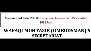 Federal Government Latest Government Jobs 2022 [upl. by Araeic]