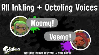 All Inkling and Octoling Voice Clips Includes Grand Festival plus Side Order  Splatoon Series [upl. by Henrieta]